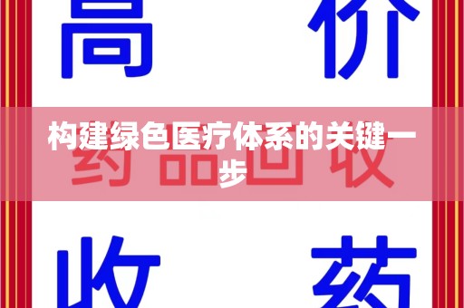 湛江构建绿色医疗体系的关键一步